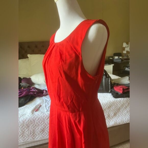 Express Red Fit And Flare Keyhole Sleeveless Women's Dress Size 8 - Picture 3 of 8